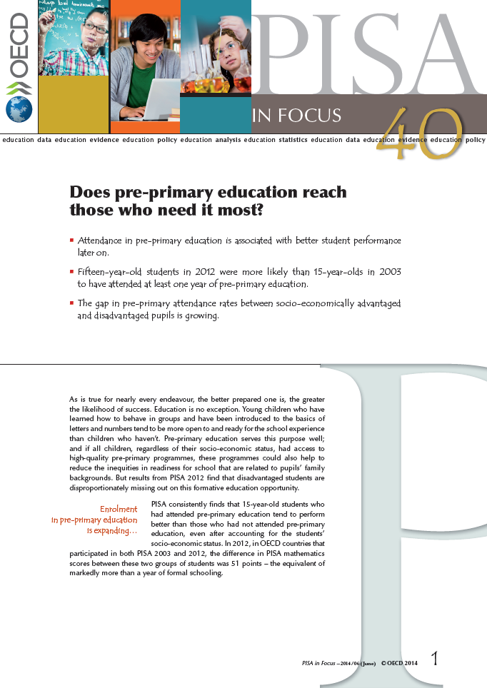 Does Pre primary Education Reach Those Who Need It Most 